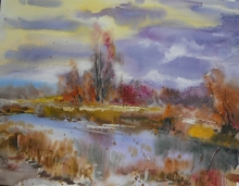 The Pound - paper, watercolor