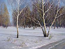 Spring In The Outskirts Of Omsk, Russia - oil, canvas