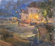 A Cozy Evening - oil, canvas