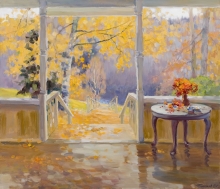 Autumn Veranda - oil, canvas