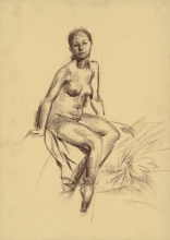 Nude 3 - sanguine, toned paper