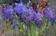Evening Irises - oil, canvas