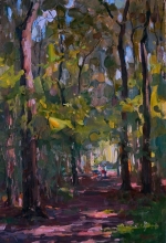 In The Park - oil, cardboard
