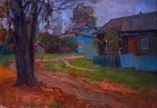 Evening In Tarusa - oil, cardboard