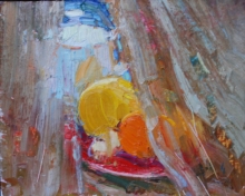 Game Of Spotlights - oil, cardboard