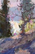 Blooming Fig Tree - oil, canvas on cardboard